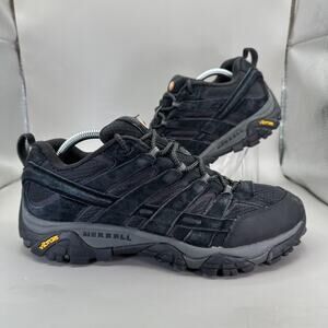 Merrell Moab 2 Vent Hiking Shoes Mens Size 9.5 Black Suede Trail Sneakers J06017